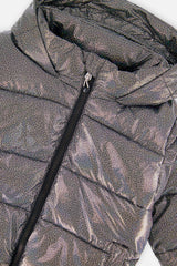 Winter Puffy Jacket Black Glitter-2
