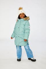 Deux par Deux Long Winter Puffer Coat Sage Green