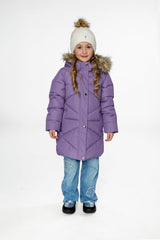 Deux par Deux Long Winter Puffer Coat Violet