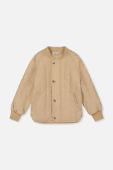 Quilted Raglan Sleeve Jacket Beige-0