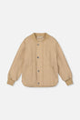 Quilted Raglan Sleeve Jacket Beige-0