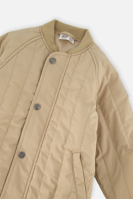 Deux par Deux quilted raglan sleeve jacket in beige, view 6