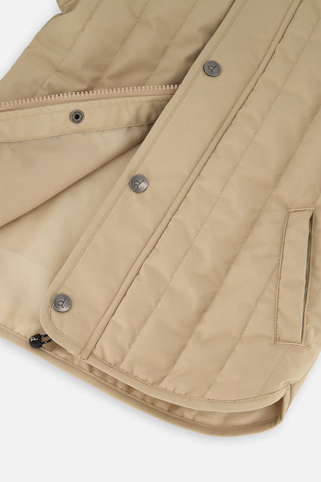 Deux par Deux quilted raglan sleeve jacket in beige, view 7