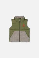 Sleeveless Mid-Season Vest Olive Green-0