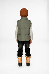 Sleeveless Mid-Season Vest Olive Green-3