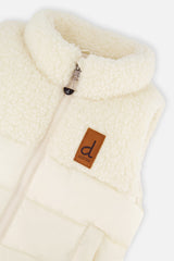 Deux par Deux Sleeveless Mid-Season Vest Off-White