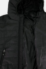 Deux par Deux insulating quilted mid-season jacket in black, view 7