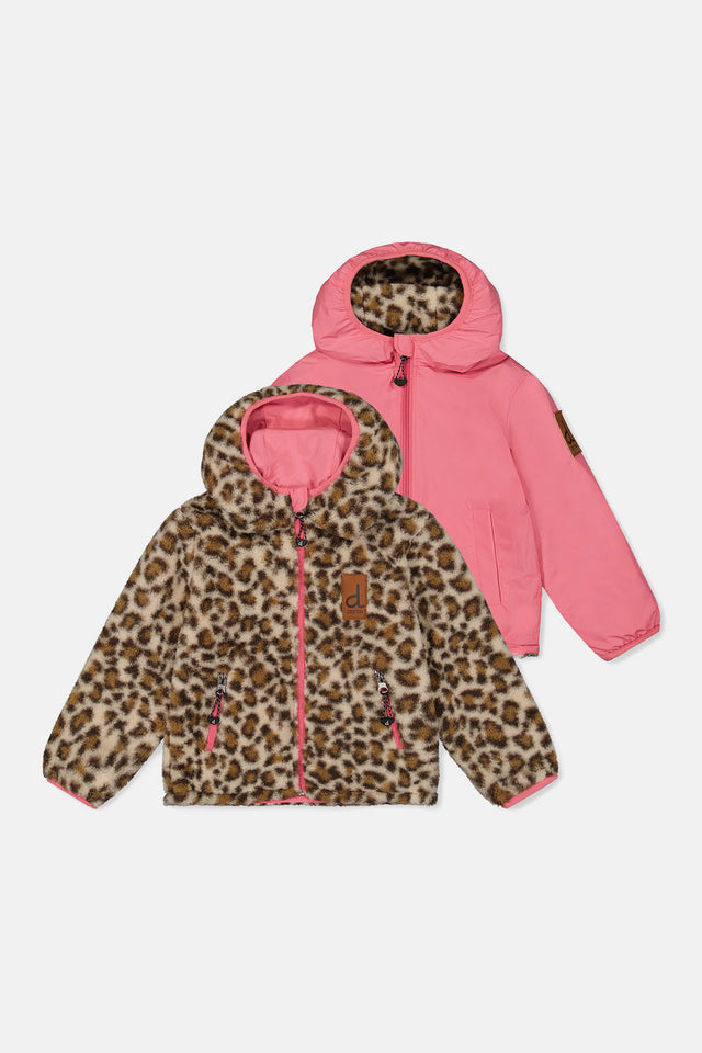 Reversible Mid-Season Jacket Pink And Leopard-0