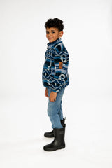 Mid-Season Plush Pullover Jacket Aztec Blue-2