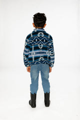 Mid-Season Plush Pullover Jacket Aztec Blue-3