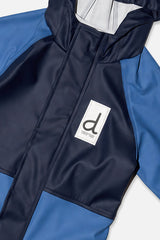 Deux par Deux boys’ blue colorblock rain one-piece, second alternate view