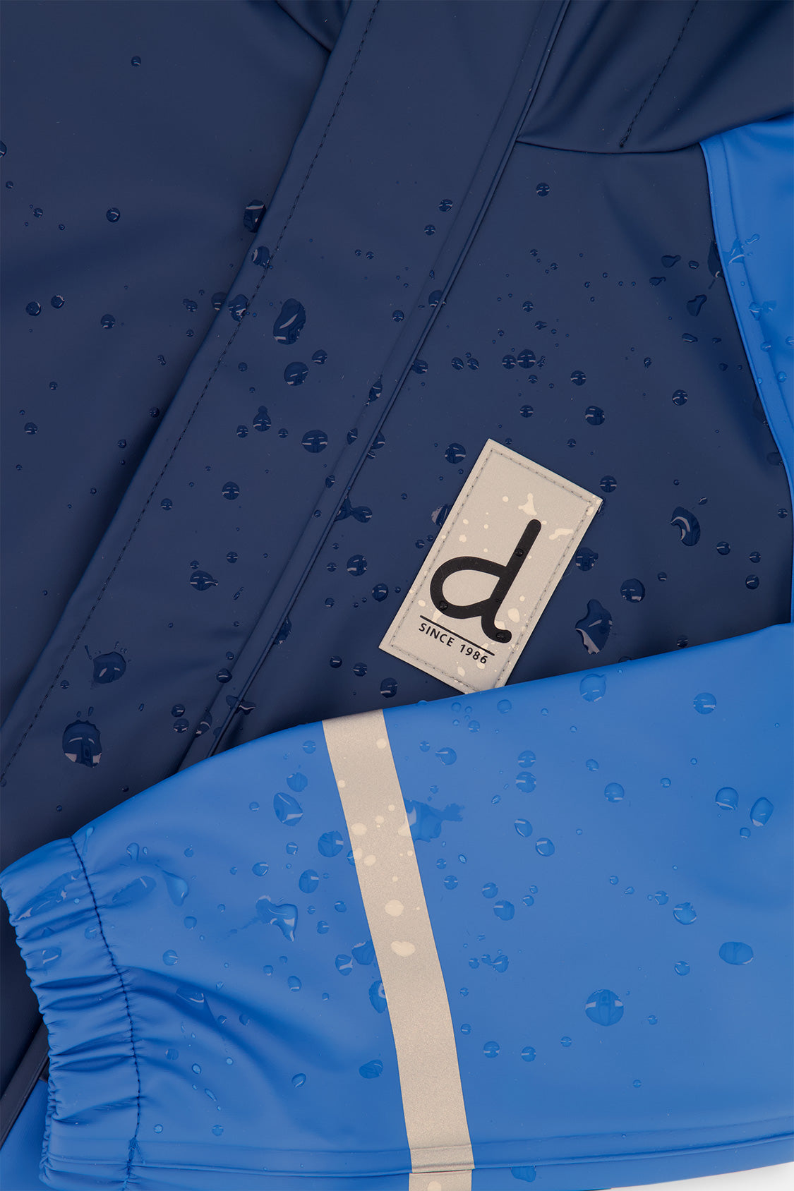 Deux par Deux boys’ blue colorblock rain one-piece, third alternate view
