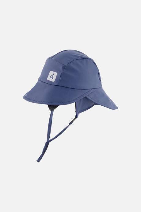 Dark blue baby waterproof rain bucket hat by Deux par Deux, front view