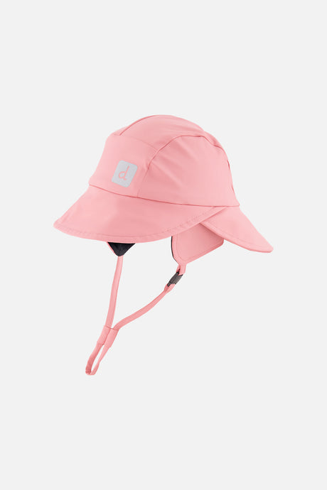 Pink baby waterproof rain bucket hat by Deux par Deux, front view