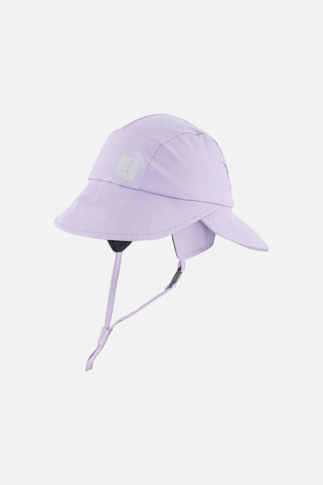 Mauve kids' waterproof rain bucket hat by Deux par Deux, front view