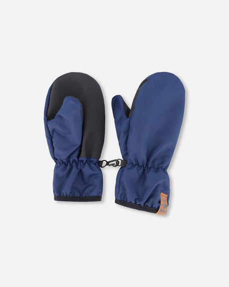 Baby Mid-Season Mittens Navy Blue-0