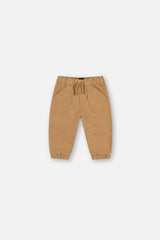 Baby Stretch Canvas Jogger Pants Beige-0