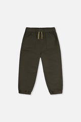 Stretch Canvas Jogger Pants Very Dark Green-0