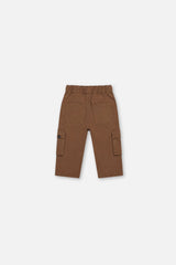 Baby Twill Pants With Cargo Pockets Neutral Brown-1