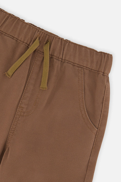Deux par Deux Baby Twill Pants With Cargo Pockets Neutral Brown