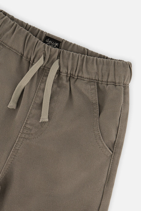 Deux par Deux Baby Twill Pants With Cargo Pockets Grey