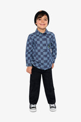 Twill Pants With Cargo Pockets Dark Blue-4