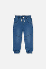 French Terry Denim Jogger Pants Light Blue-0