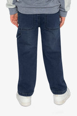 French Terry Denim Pants Navy Blue-3