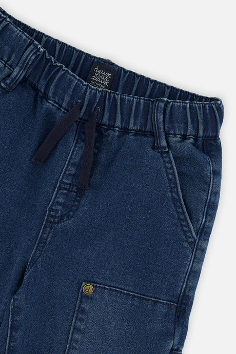 Deux par Deux French Terry Denim Pants Navy Blue