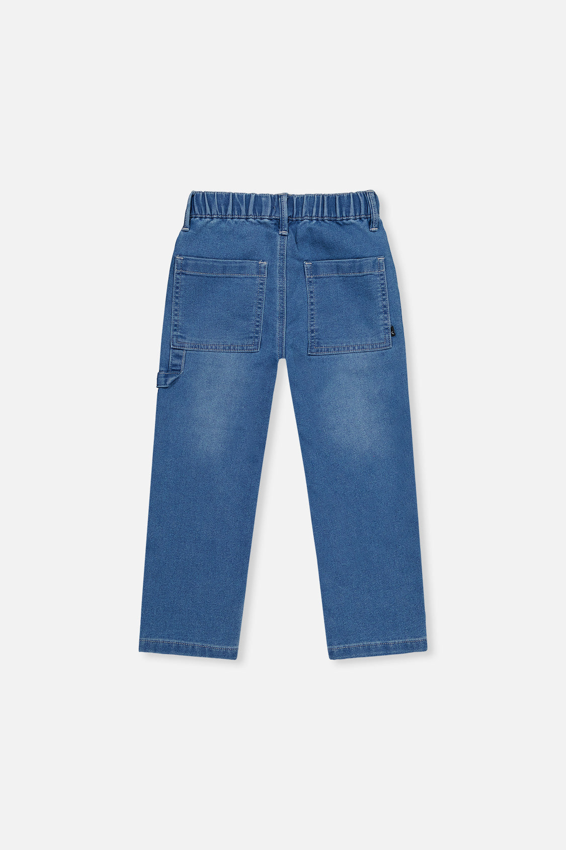 Deux par Deux boys' light blue French terry denim pants, back view