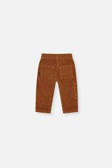 Baby Stretch Corduroy Pants With Cargo Pocket Brown Sugar-1