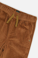 Deux par Deux baby boy stretch corduroy cargo pocket pants in brown sugar, view 3
