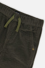 Deux par Deux Baby Stretch Corduroy Pants With Cargo Pocket Dark Grey
