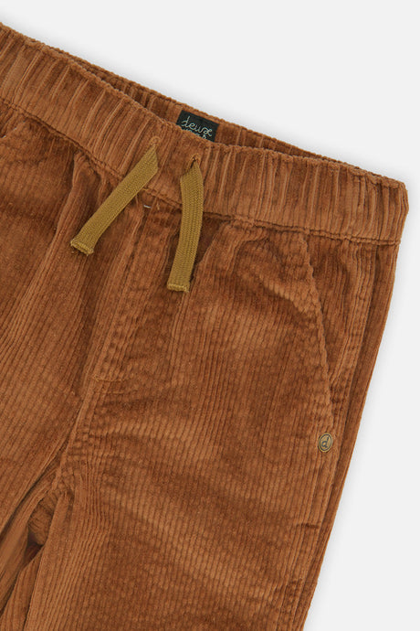 Deux par Deux boys' stretch corduroy pants with cargo pocket in brown sugar, view 6