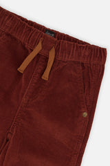 Deux par Deux boys' stretch corduroy pants with cargo pocket in reddish-brown, view 6