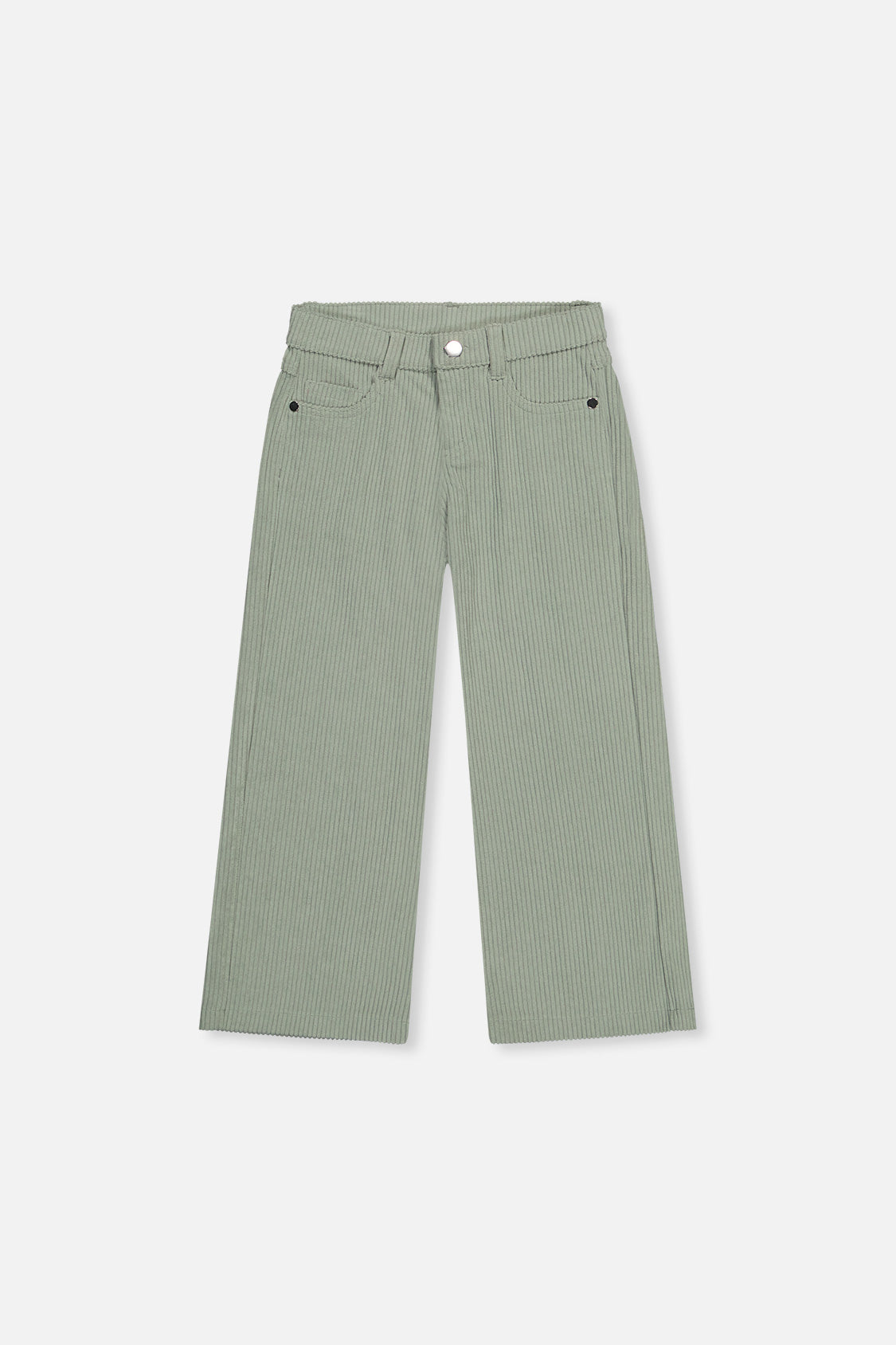 Stretch Corduroy Wide Leg Pants Pale Turquoise-0