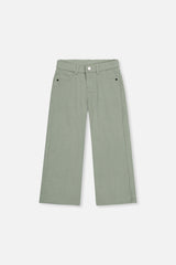 Stretch Corduroy Wide Leg Pants Pale Turquoise-0