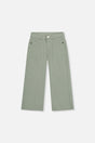 Stretch Corduroy Wide Leg Pants Pale Turquoise-0