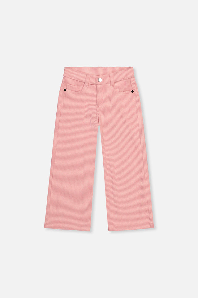 Stretch Corduroy Wide Leg Pants Pink-0