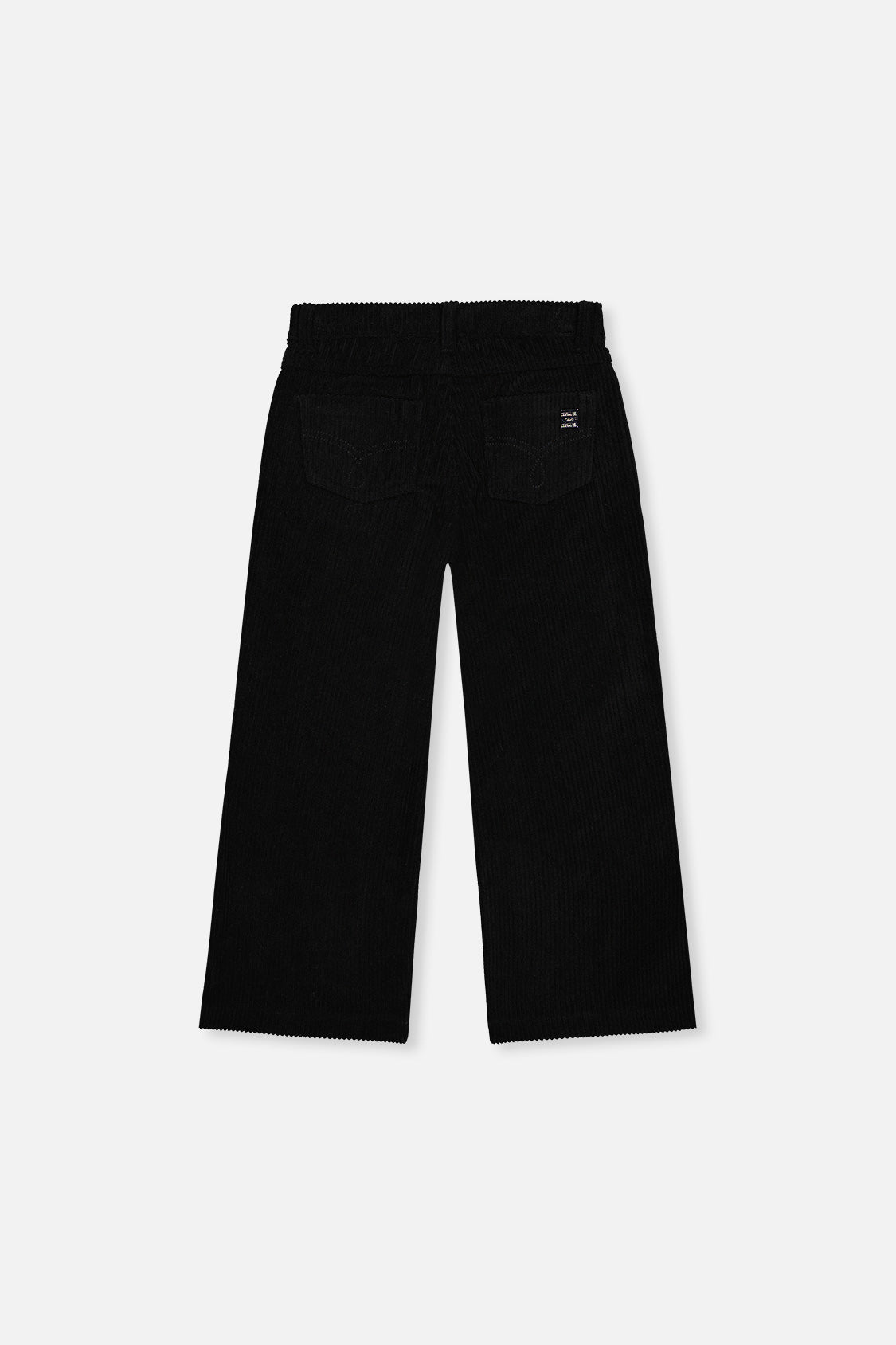 Stretch Corduroy Wide Leg Pants Black-1