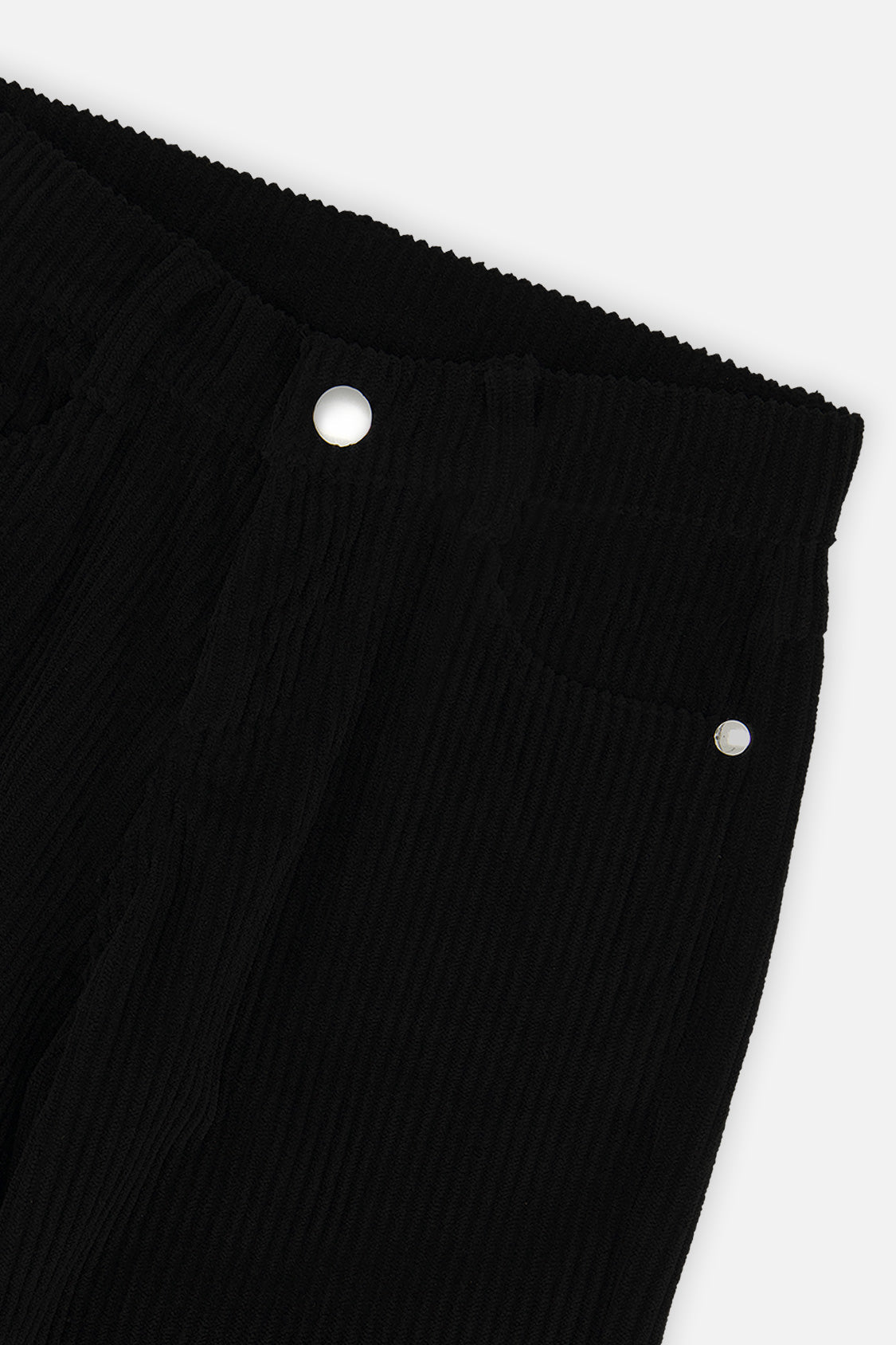 Stretch Corduroy Wide Leg Pants Black-2