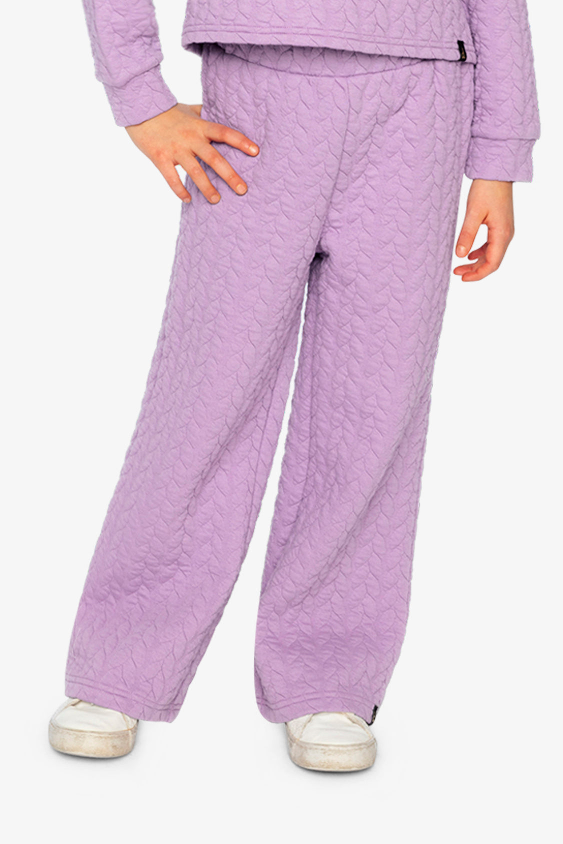 Wide Leg Jacquard Pants Purple-1