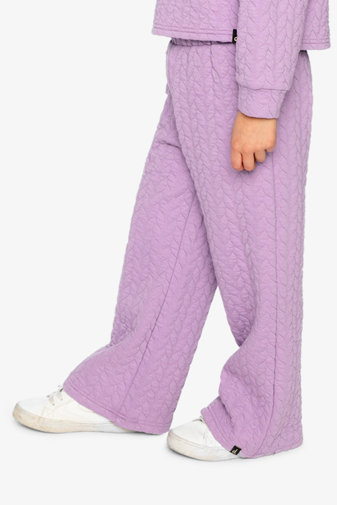 Wide Leg Jacquard Pants Purple-2