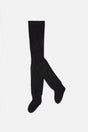 Knit Textured Fur Tights Black-0