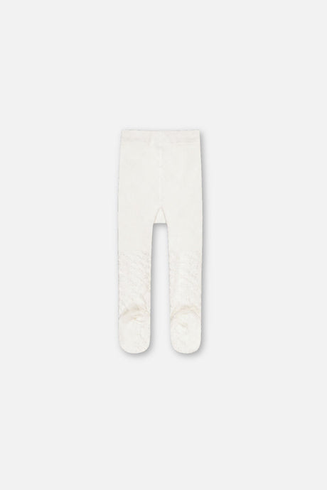 Baby Knit Textured Tights Off-White-1