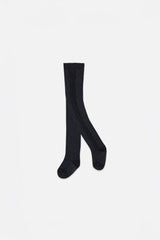 Baby Knit Textured Tights Dark Blue-0