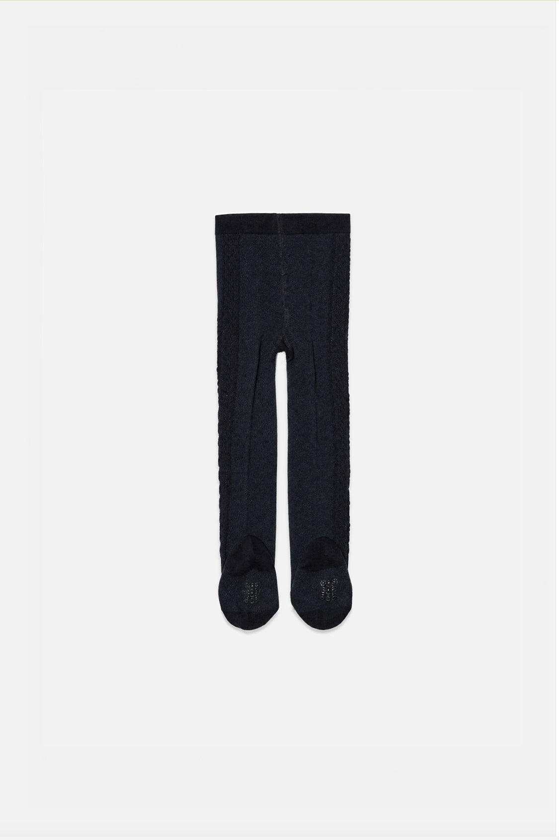 Baby Knit Textured Tights Dark Blue-1