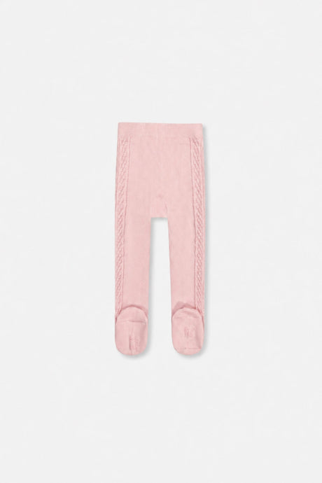 Baby Knit Textured Tights Dusty Pink-1