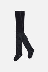 Knit Textured Tights Dark Blue-0