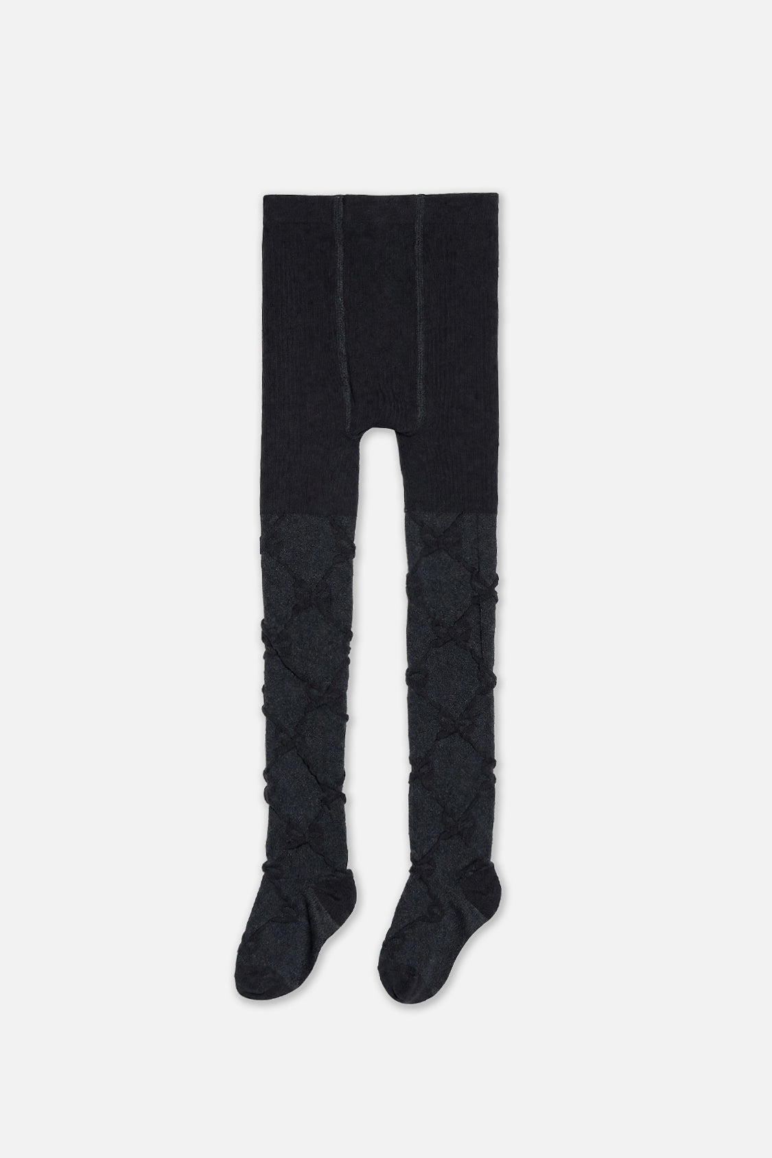 Knit Textured Tights Dark Blue-1